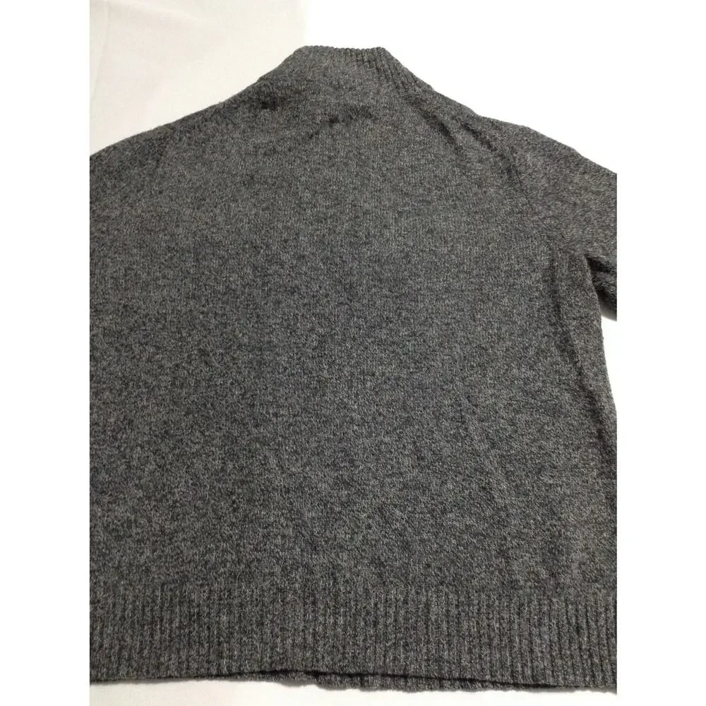 J.Crew Mens Half Zip Pullover Sweater Gray 100% Lambswool Size Large Style 13956